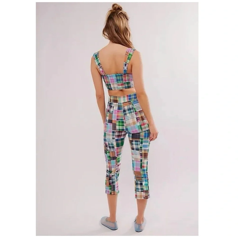 Free People | Keep Me Smocked Crop Patchwork Pants | 6